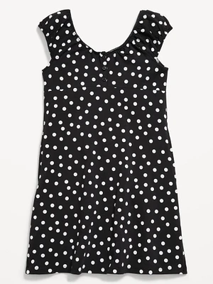 Printed Short-Sleeve Henley Dress for Girls