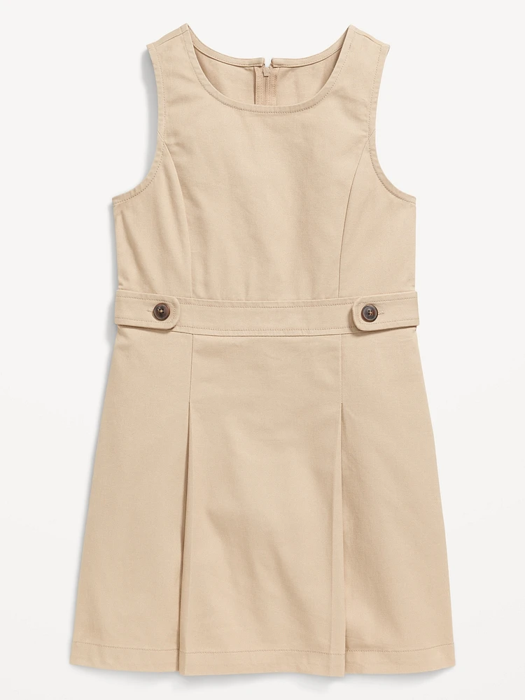 School Uniform Sleeveless Pleated Dress for Girls