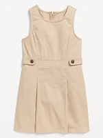 School Uniform Sleeveless Pleated Dress for Girls