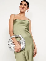 Faux-Leather Croissant Bag