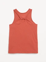 Fitted Back Cutout Graphic Tank Top for Girls