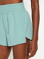 Extra High-Waisted Crinkle Run Shorts -- 3-inch inseam