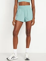 Extra High-Waisted Crinkle Run Shorts -- 3-inch inseam