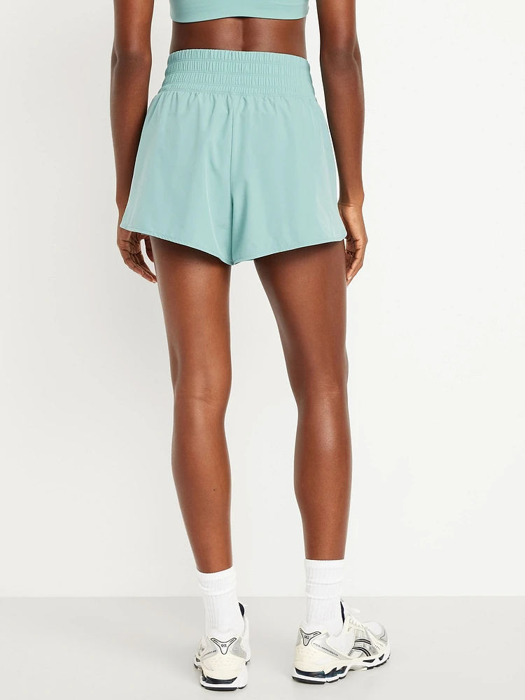 Extra High-Waisted Crinkle Run Shorts -- 3-inch inseam