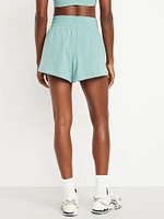 Extra High-Waisted Crinkle Run Shorts -- 3-inch inseam