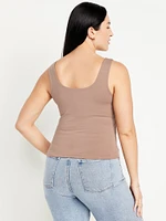 Double-Layer Scoop-Neck Tank Top
