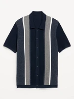 Button-Down Striped Polo