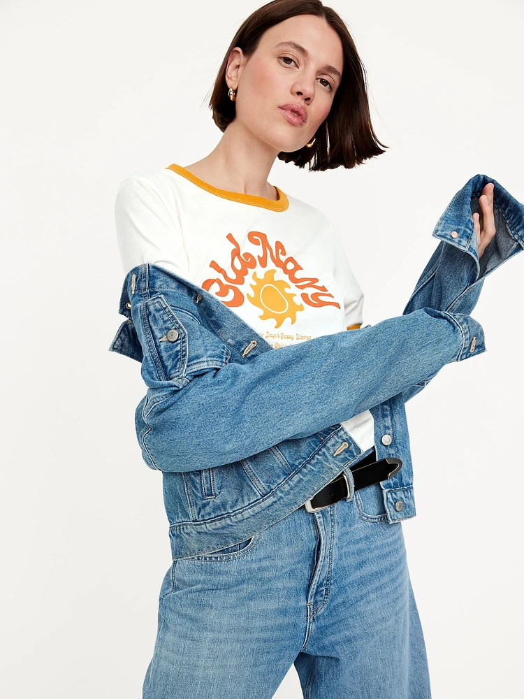 EveryWear Logo-Graphic Ringer T-Shirt