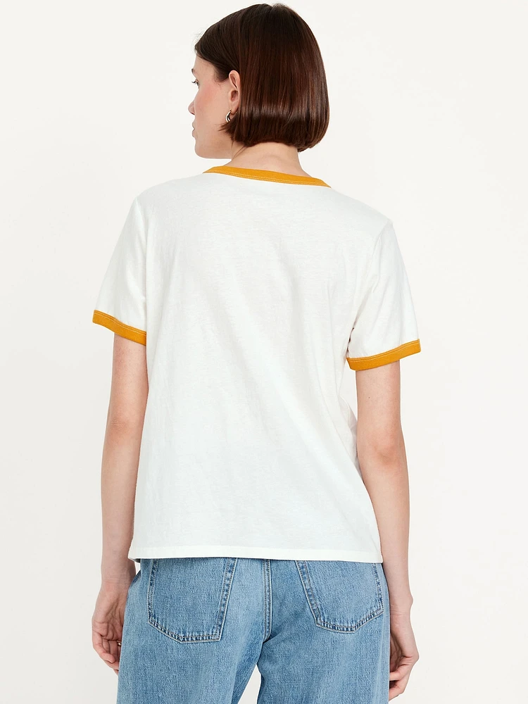 EveryWear Logo-Graphic Ringer T-Shirt