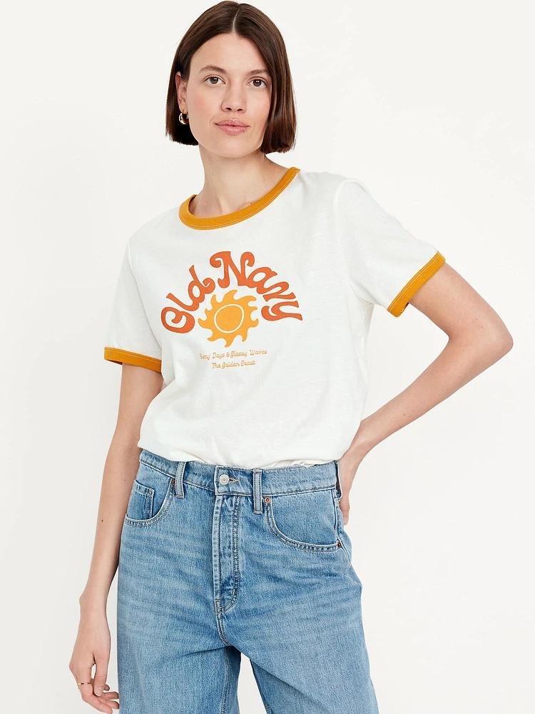 EveryWear Logo-Graphic Ringer T-Shirt