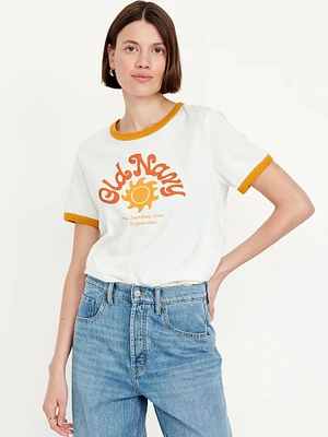 EveryWear Logo-Graphic Ringer T-Shirt