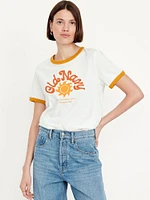 EveryWear Logo-Graphic Ringer T-Shirt
