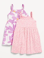 Sleeveless Pocket Jersey-Knit Fit and Flare Dress for Toddler Girls