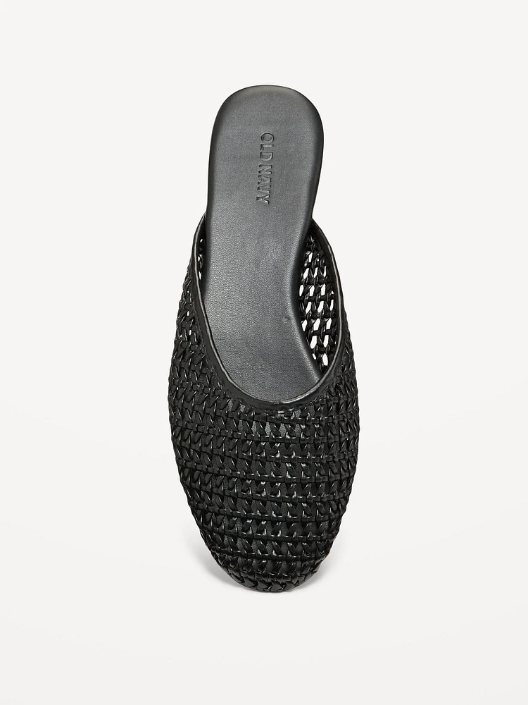 Faux-Leather Woven Mule for Women