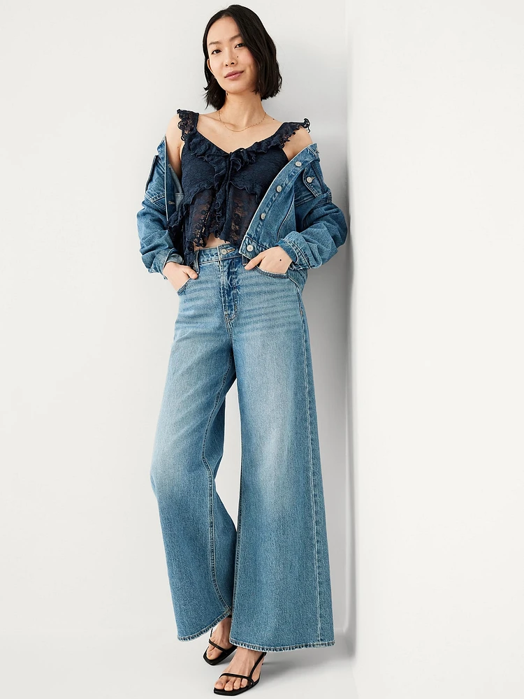 Sleeveless Lace Ruffle Top