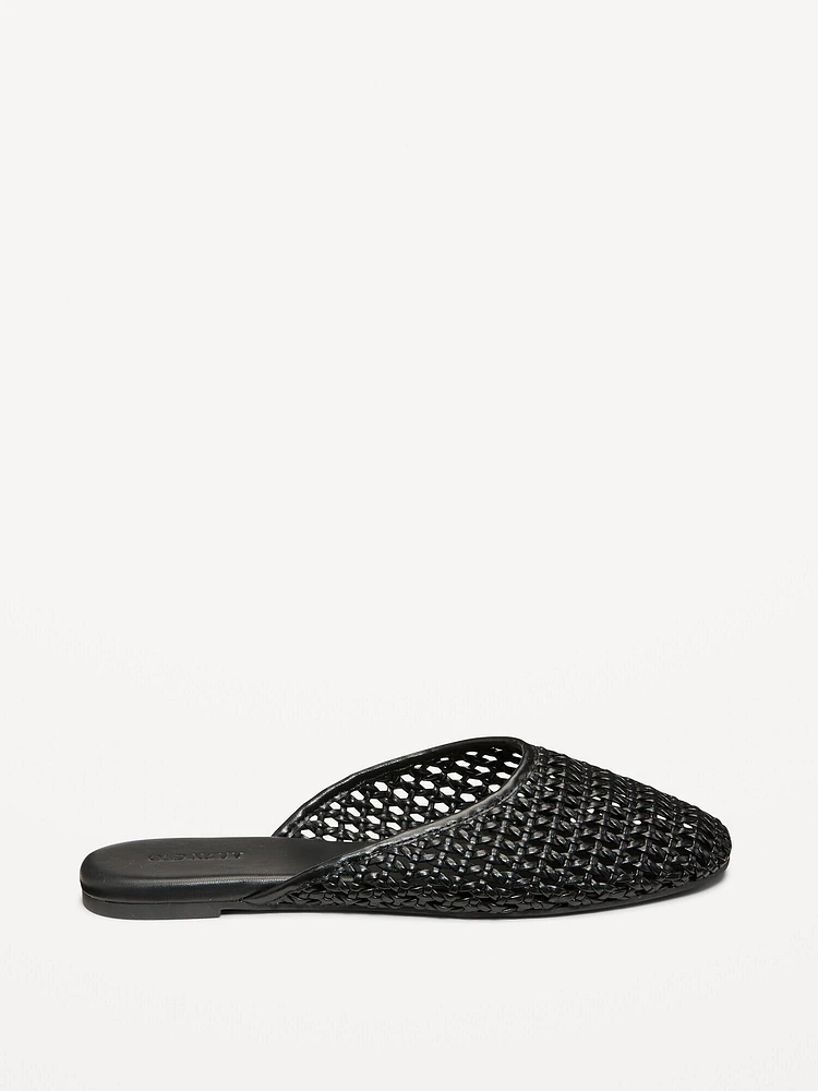 Faux-Leather Woven Mule for Women
