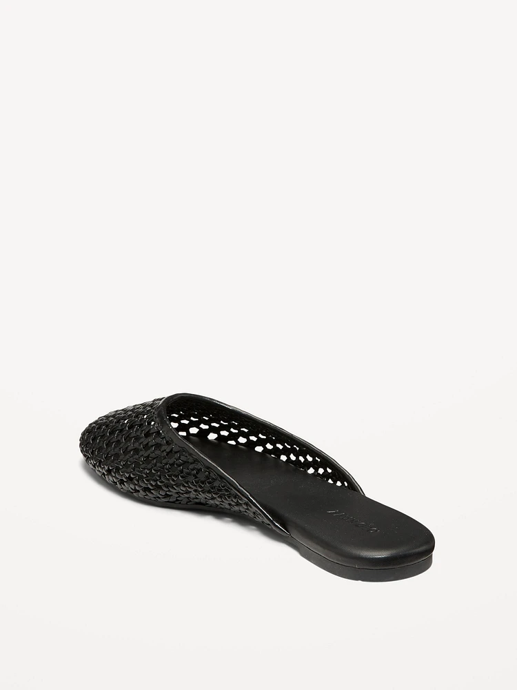 Faux-Leather Woven Mule for Women