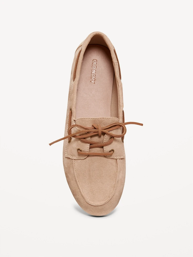Faux-Leather Boat Shoes for Women