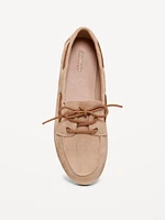 Faux-Leather Boat Shoes for Women