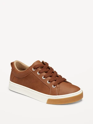 Faux-Leather Gender-Neutral Sneakers for Kids