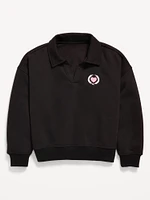 Long-Sleeve Graphic Polo Sweatshirt for Girls