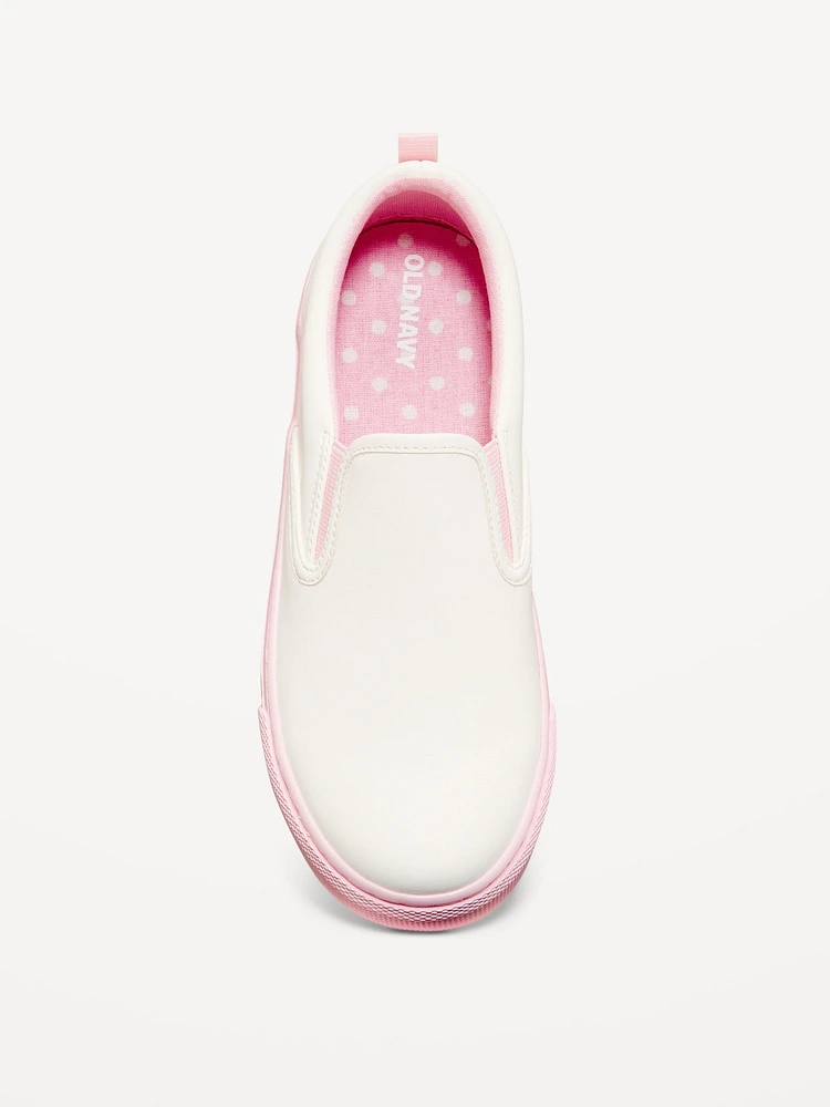 Faux-Leather Slip-On Sneakers for Girls