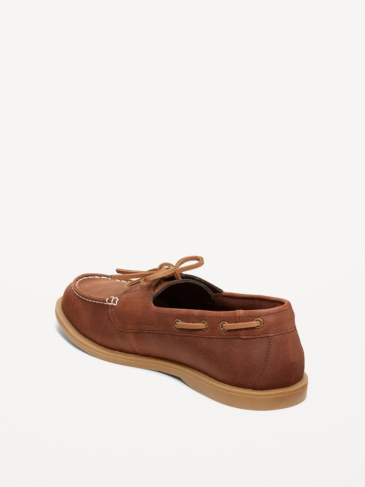 Faux-Leather Boat Shoes for Men