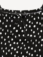 Short Puff-Sleeve Smocked Top for Girls