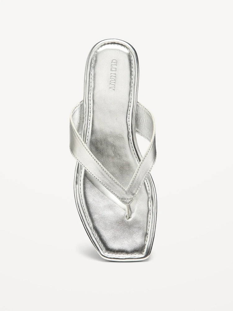 Faux-Leather Flip Flop for Women