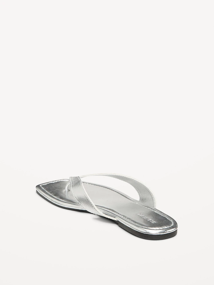 Faux-Leather Flip Flop for Women