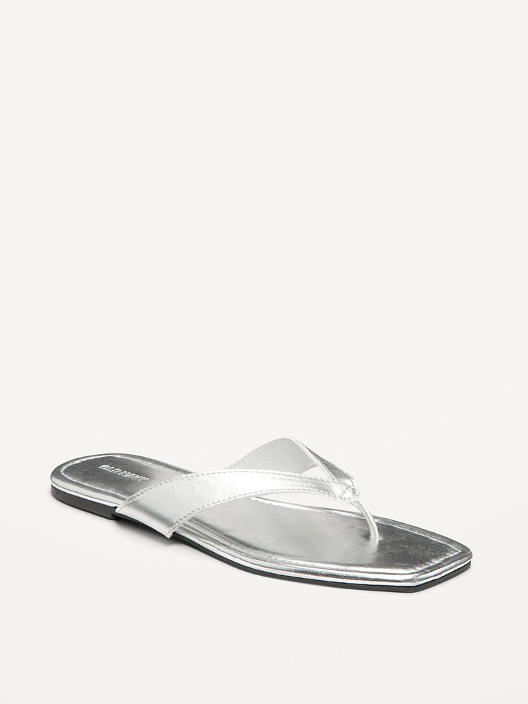 Faux-Leather Flip Flop for Women