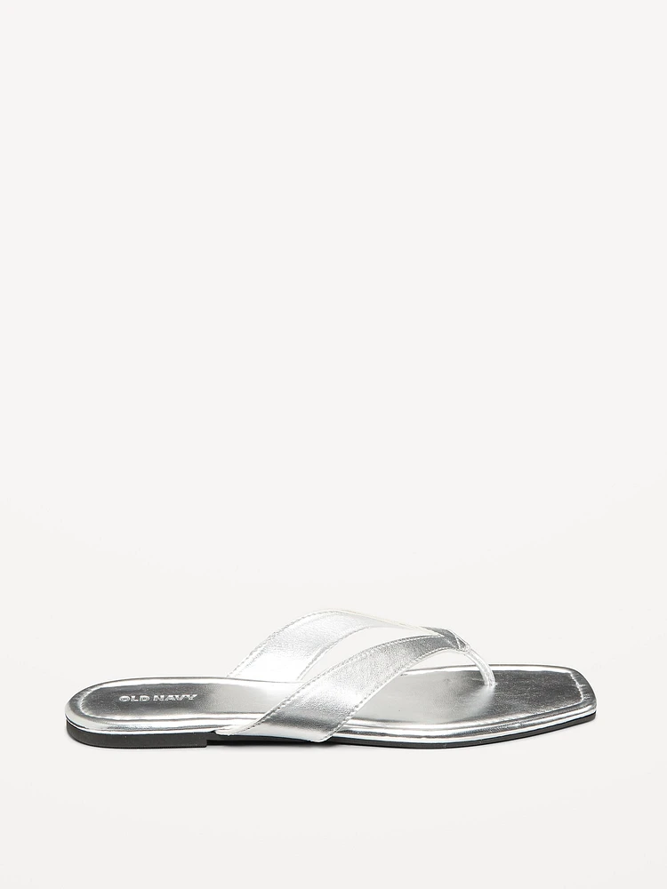 Faux-Leather Flip Flop for Women