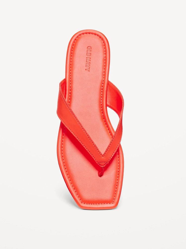 Faux-Leather Flip Flop for Women