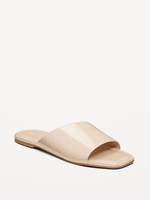 Faux-Leather Slide Sandals for Women