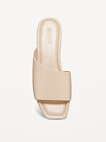 Faux-Leather Slide Sandals for Women
