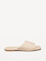 Faux-Leather Slide Sandals for Women