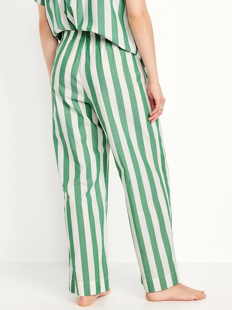 High-Waisted Poplin Pajama Pant