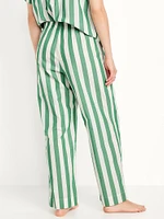 High-Waisted Poplin Pajama Pant