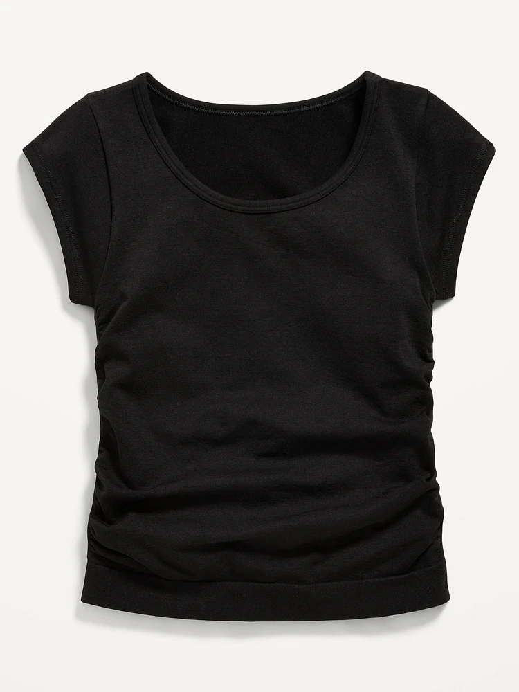 Fitted Ruched Seamless Performance Top for Girls