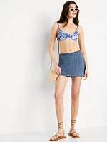 Textured Underwire Balconette Swim Top