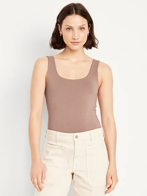 Double-Layer Scoop-Neck Tank Top