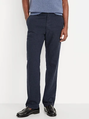 90's Straight Linen-Blend Chino Pants
