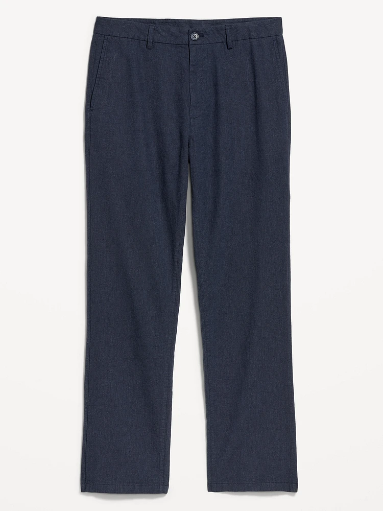 90's Straight Linen-Blend Chino Pants