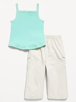 Ribbed Cami Tank and Cargo Pants Set for Baby