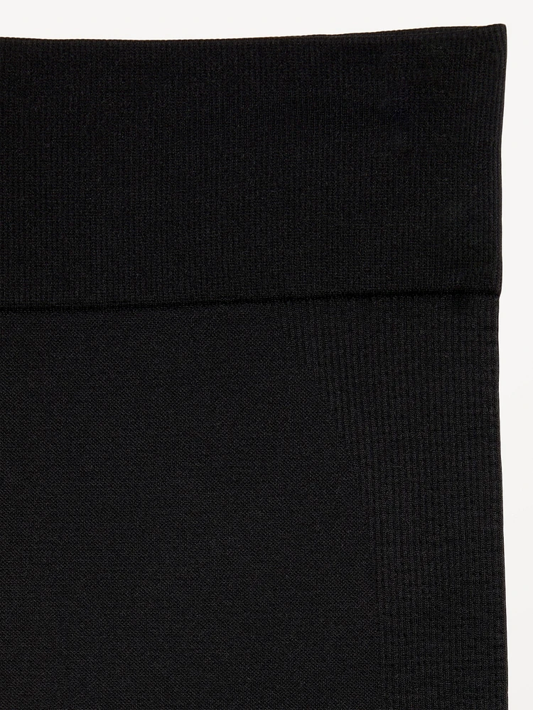 Fitted High-Waisted 7/8-Length Seamless Performance Leggings for Girls