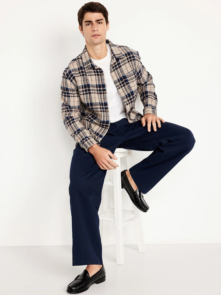 Loose Fit Plaid Pocket Shirt