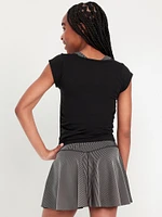 Fitted Ruched Seamless Performance Top for Girls