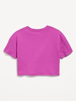 Wednesday™ Oversized Cropped Graphic T-Shirt for Girls