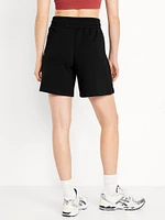 High-Waisted Bounce Fleece Shorts -- 8-inch inseam