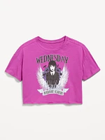 Wednesday™ Oversized Cropped Graphic T-Shirt for Girls